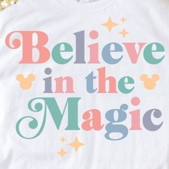 Believe In The Magic Disney Kingdom Vacation Family Trip Graphic Souvenir T-Shir - Picture 2 of 5